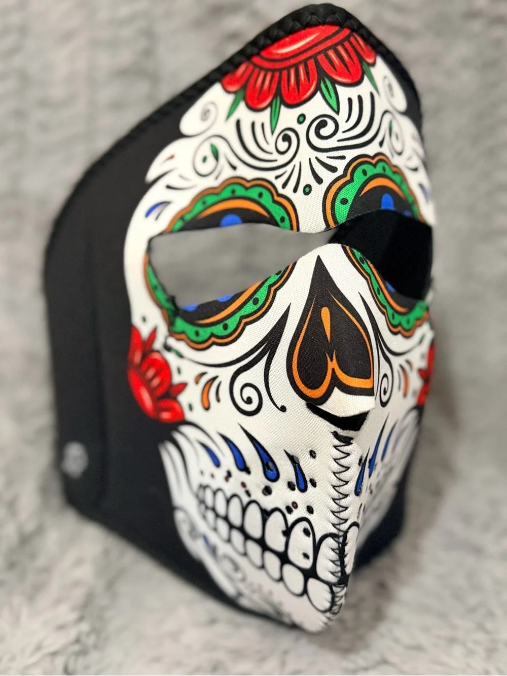 Adults Sugar Skull Neoprene Face Mask - Velcro & Comfort Fit